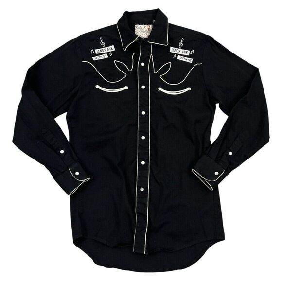 Vtg Katy K Designs M Pearl Snap Embroidered Western Harlem On The Range Shirt - Picture 1 of 8